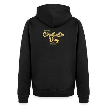 Have a corntastic day - Unisex Premium Organic Zip Hoodie - black - Back - Nico (187cm)