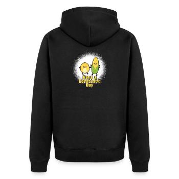 Have a corntastic day - Unisex Premium Organic Zip Hoodie - black - Back - Nico (187cm)