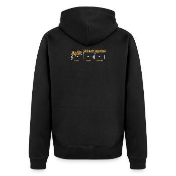 Music Literacy Matters - Unisex Premium Bio Zip Hoodie - Schwarz - Hinten - Nico (187cm)