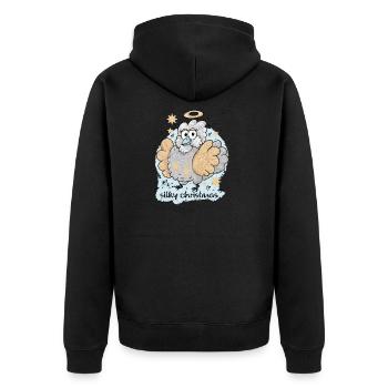 Silky Christmas - Unisex Premium Organic Zip Hoodie - black - Back - Nico (187cm)