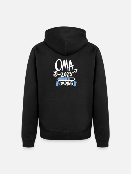 Oma 2023 - Werdende Oma 2023 - Unisex Premium Bio Zip Hoodie - Schwarz