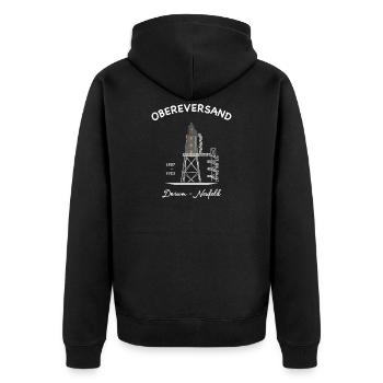 Lighthouse Dorum - Neufeld, German North Sea coast - Unisex Premium Organic Zip Hoodie - black - Back - Nico (187cm)