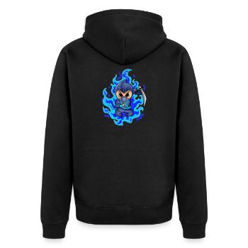 Ninja - Unisex Premium Bio Zip Hoodie - Schwarz - Hinten - Nico (187cm)