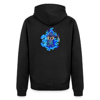 3rd birthday boy 3 years old ninja - Unisex Premium Organic Zip Hoodie - black - Back - Nico (187cm)
