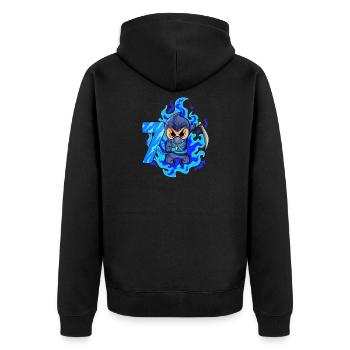 7th birthday boy 7 years old ninja - Unisex Premium Organic Zip Hoodie - black - Back - Nico (187cm)