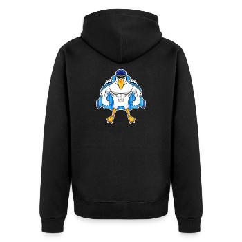 Mouette musclée Mouette Cadeau - Veste à capuche bio Premium Unisexe - noir - Dos - Nico (187cm)