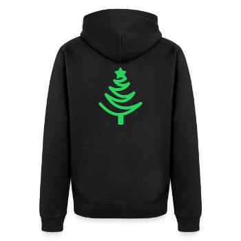 Weihnachten, Weihnachten, Weihnachten, Weihnachten - Unisex Premium Bio Zip Hoodie - Schwarz - Hinten - Nico (187cm)