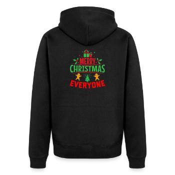 Weihnachten, Weihnachten, Weihnachten, Weihnachten - Unisex Premium Bio Zip Hoodie - Schwarz - Hinten - Nico (187cm)