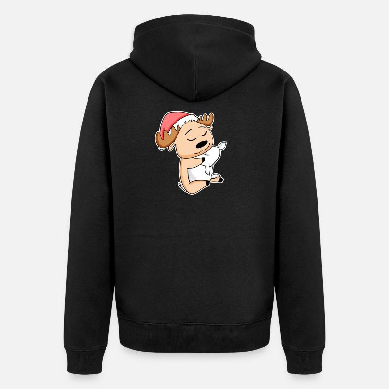 Noël des wapitis - Veste à capuche bio Premium Unisexe - noir