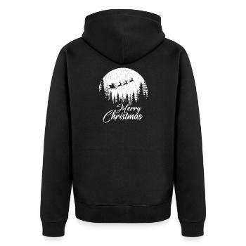 Chemise de Noël - Joyeux Noël - Veste à capuche bio Premium Unisexe - noir - Dos - Nico (187cm)
