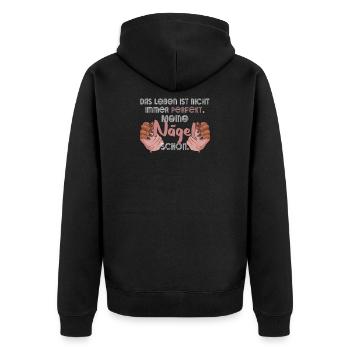 Das Leben Ist Nicht Immer Perfekt Nageldesignerin - Unisex Premium Bio Zip Hoodie - Schwarz - Hinten - Nico (187cm)
