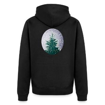 illuminated Christmas tree in the snow - Unisex Premium Organic Zip Hoodie - black - Back - Nico (187cm)