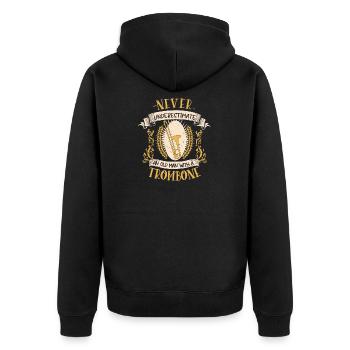 Trombone Musician Instrument Music Gift - Unisex Premium Organic Zip Hoodie - black - Back - Nico (187cm)