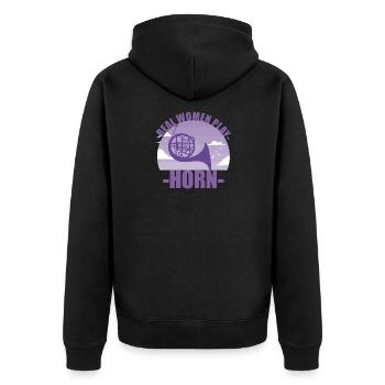 Horn Instrument Musikerin Mädchen Geschenk - Unisex Premium Bio Zip Hoodie - Schwarz - Hinten - Nico (187cm)