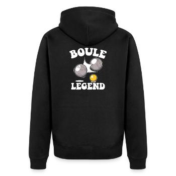 Boule Legend Tenue de pétanque pour Bouler pour - Veste à capuche bio Premium Unisexe - noir - Dos - Nico (187cm)