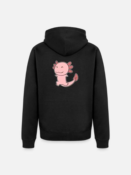 Axolotl motif - Unisex Premium Organic Zip Hoodie - black