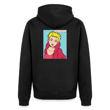 Queen Without King Pop Art - Unisex Premium Organic Zip Hoodie - black - Back - Nico (187cm)