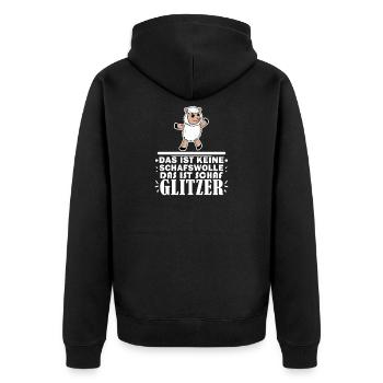 Schaf Schafe - Unisex Premium Bio Zip Hoodie - Schwarz - Hinten - Nico (187cm)