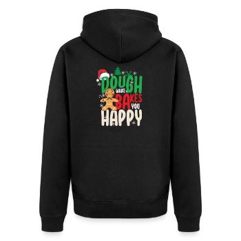 Dough What Bakes You Happy Backen - Unisex Premium Bio Zip Hoodie - Schwarz - Hinten - Nico (187cm)