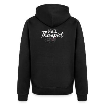 Nageltherapeutin Lustige Nagelkünstlerin - Unisex Premium Bio Zip Hoodie - Schwarz - Hinten - Nico (187cm)