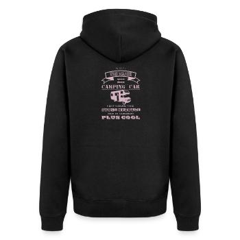 Mamie en camping-car vieux rose - Veste à capuche bio Premium Unisexe - noir - Dos - Nico (187cm)