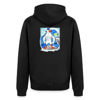 Muscles Seagull Sea North Sea Cadeau - Veste à capuche bio Premium Unisexe - noir - Dos - Nico (187cm)