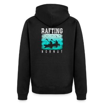 Rafting Norvège - Canoë - Kayak - Eaux vives - Veste à capuche bio Premium Unisexe - noir - Dos - Nico (187cm)