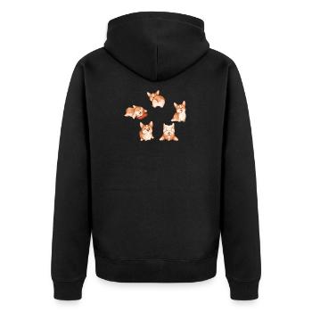 Cute Corgis pour filles - Veste à capuche bio Premium Unisexe - noir - Dos - Nico (187cm)