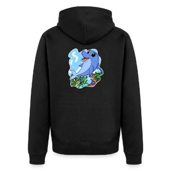 Dauphin - mammifères animaux marins environnement de conservation de la nature - Veste à capuche bio Premium Unisexe - noir - Dos - Nico (187cm)