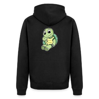 Family - Turtle with baby turtle - Unisex Premium Organic Zip Hoodie - black - Back - Nico (187cm)