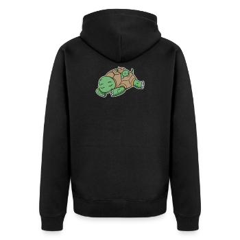 Family - Turtle with baby turtle - Unisex Premium Organic Zip Hoodie - black - Back - Nico (187cm)