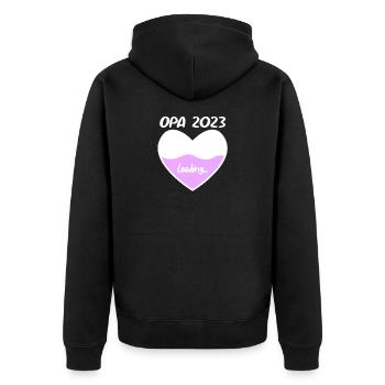 Opa 2023 loading - Opa werden - Bald Opa - Unisex Premium Bio Zip Hoodie - Schwarz - Hinten - Nico (187cm)