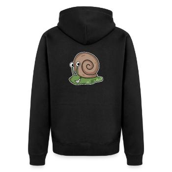 Schnecke - Unisex Premium Bio Zip Hoodie - Schwarz - Hinten - Nico (187cm)