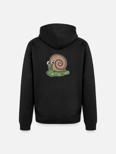 Schnecke - Unisex Premium Bio Zip Hoodie - Schwarz