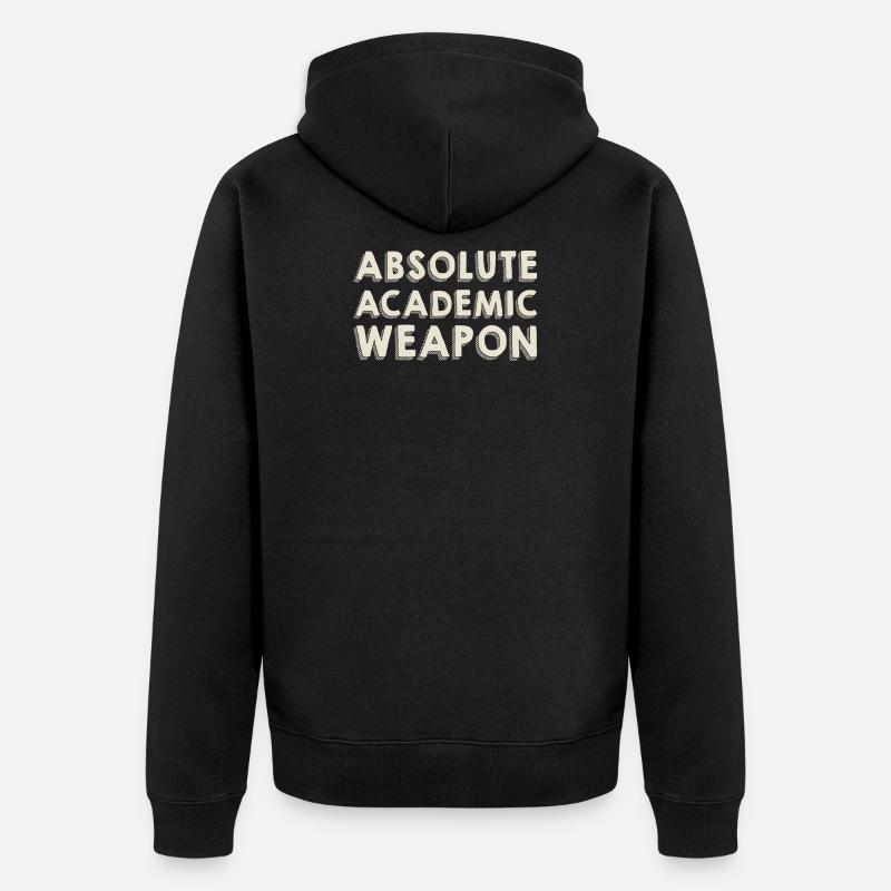 Studenten Absolute Academic Weapon - Unisex Premium Bio Zip Hoodie - Schwarz