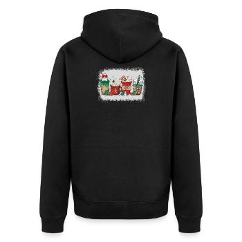 Tasse à café de Noël blanchie - Veste à capuche bio Premium Unisexe - noir - Dos - Nico (187cm)