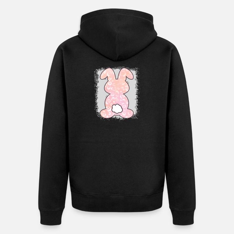 Leopard Print Bleached Easter - Unisex Premium Organic Zip Hoodie - black