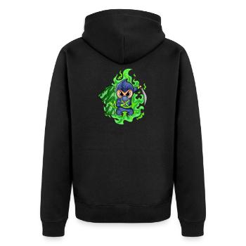 Garçon 1 an 1er anniversaire Garçon Ninja Green - Veste à capuche bio Premium Unisexe - noir - Dos - Nico (187cm)