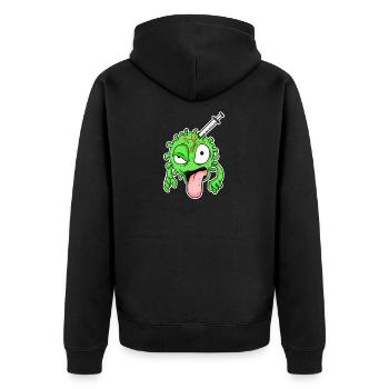 Virus vaccination - Unisex Premium Organic Zip Hoodie - black - Back - Nico (187cm)