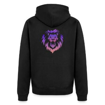 Art du tatouage tribal du lion - Veste à capuche bio Premium Unisexe - noir - Dos - Nico (187cm)
