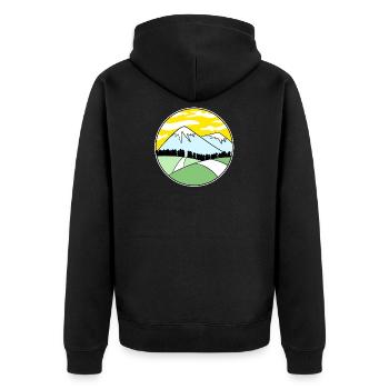 Mountain Mountains Mountain Peaks - Unisex Premium Organic Zip Hoodie - black - Back - Nico (187cm)
