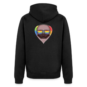 Ornithorynque animal au cœur arc-en-ciel gai - Veste à capuche bio Premium Unisexe - noir - Dos - Nico (187cm)