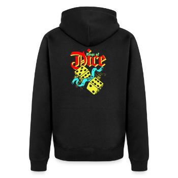 King of Dice Vintage Illustration - Unisex Premium Organic Zip Hoodie - black - Back - Nico (187cm)