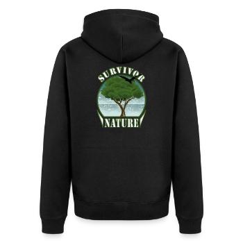 Survivalist Nature Tree Eagle Environment - Veste à capuche bio Premium Unisexe - noir - Dos - Nico (187cm)