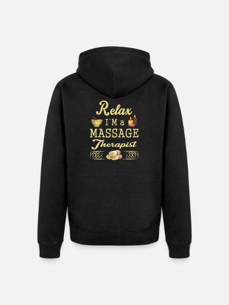 Massagetherapie - Unisex Premium Bio Zip Hoodie - Schwarz