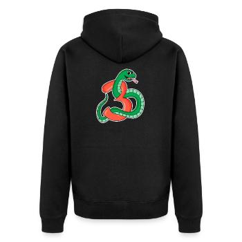 3 Jahre alt - 3. Geburtstag mit Tier Motiv - Unisex Premium Bio Zip Hoodie - Schwarz - Hinten - Nico (187cm)