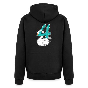 4 Jahre alt - 4. Geburtstag mit Tier Motiv - Unisex Premium Bio Zip Hoodie - Schwarz - Hinten - Nico (187cm)