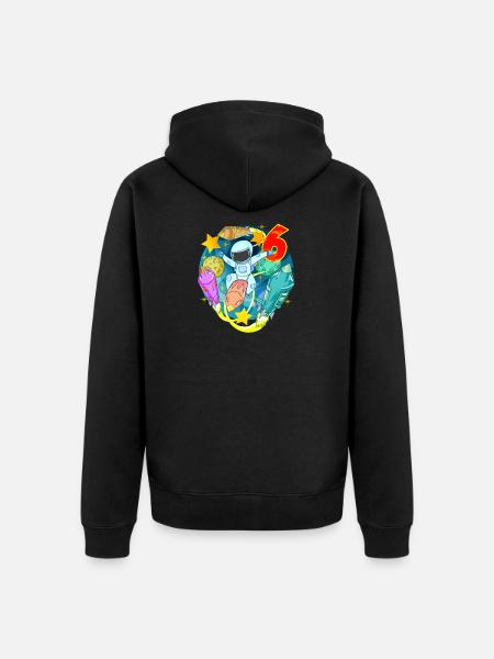 6 Years Birthday Boy Gift - Unisex Premium Organic Zip Hoodie - black