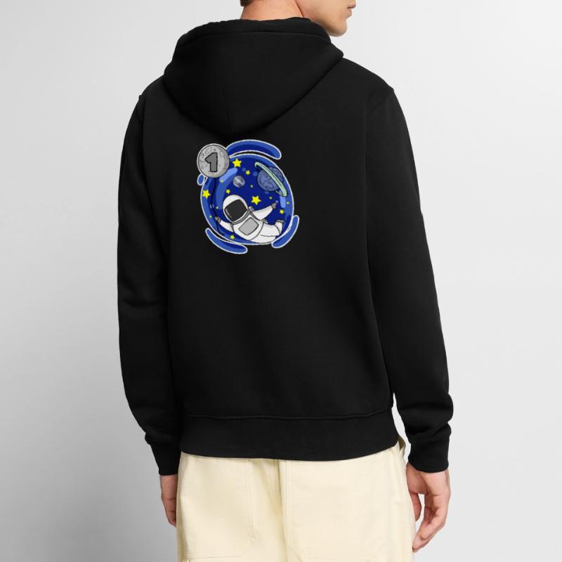 1 Jahr alt oder Einschulung Unisex Premium Bio Zip Hoodie