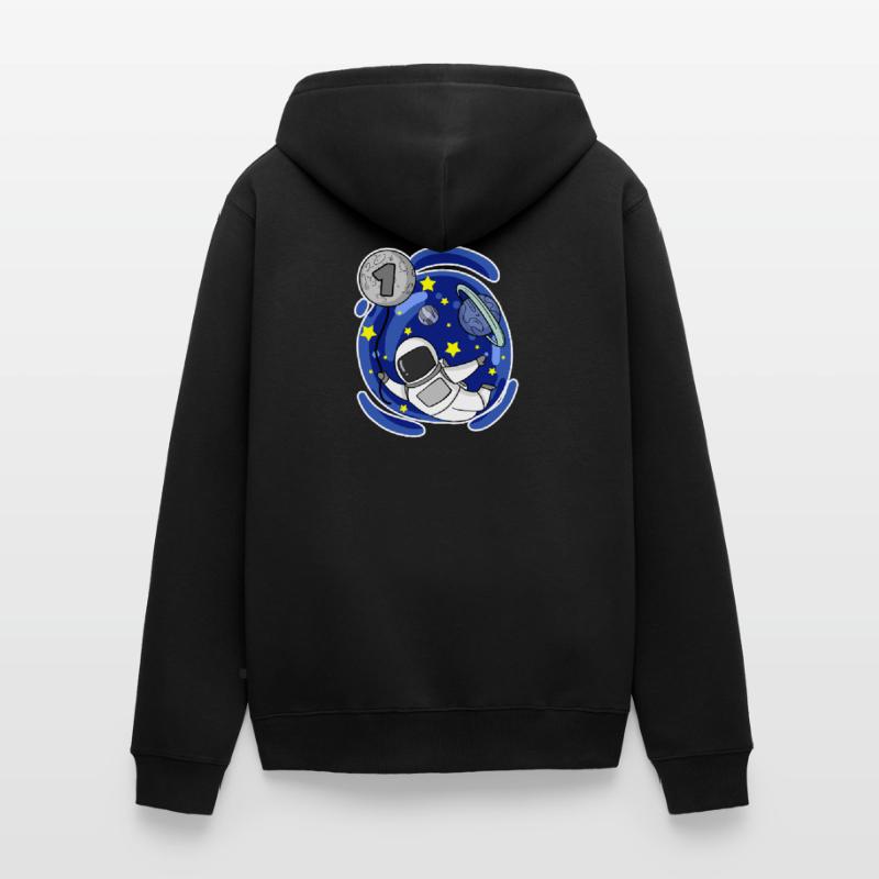1 Jahr alt oder Einschulung Unisex Premium Bio Zip Hoodie